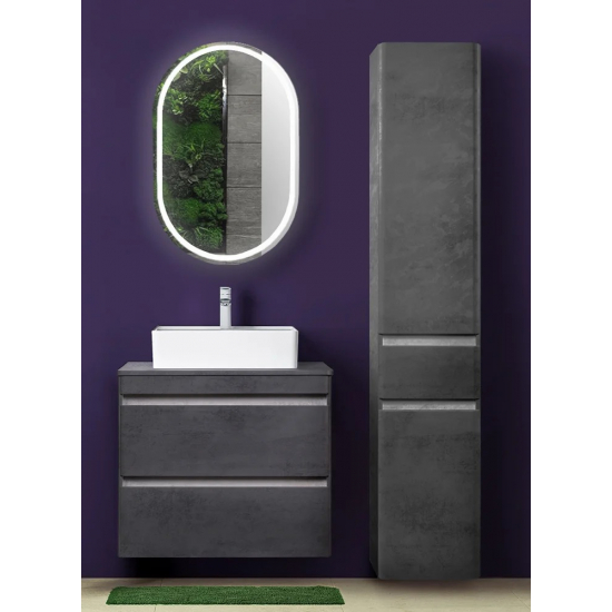 Тумба с раковиной STYLE LINE Атлантика 70 Люкс Plus, подвесная, бетон тёмный