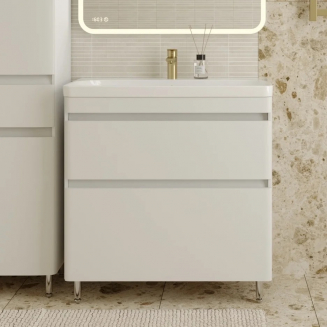 Тумба с раковиной STYLE LINE Атлантика 80 Люкс Plus, напольная, антискрейч