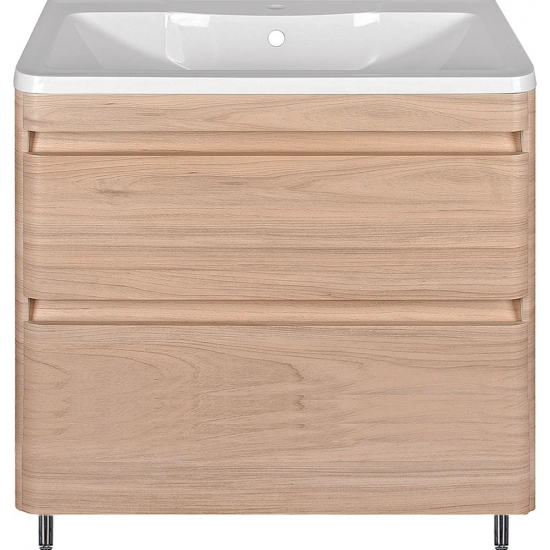 Тумба с раковиной STYLE LINE Атлантика 80 Люкс Plus, напольная, ясень перламутр