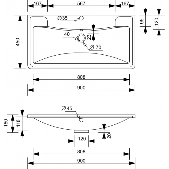 Тумба с раковиной STYLE LINE Атлантика 90 Люкс Plus, напольная,старое дерево