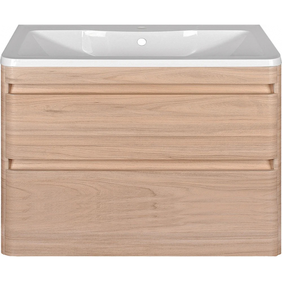 Тумба с раковиной STYLE LINE Атлантика 90 Люкс Plus, подвесная, ясень перламутр