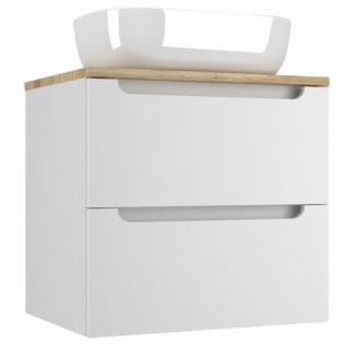 Тумба с раковиной STYLE LINE Бали 60 белый софт со столешницей, раковина MODUO 50 Square