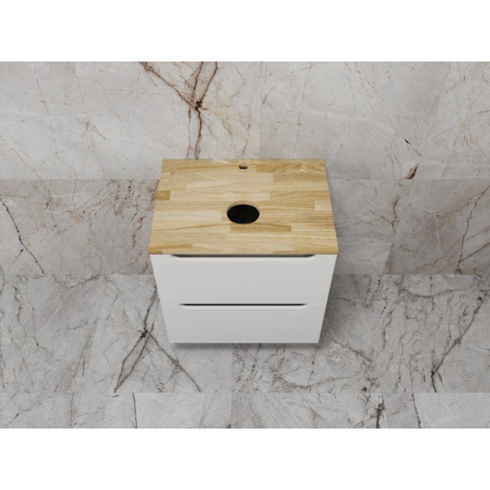 Тумба с раковиной STYLE LINE Бали 60 белый софт со столешницей, раковина MODUO 50 Square