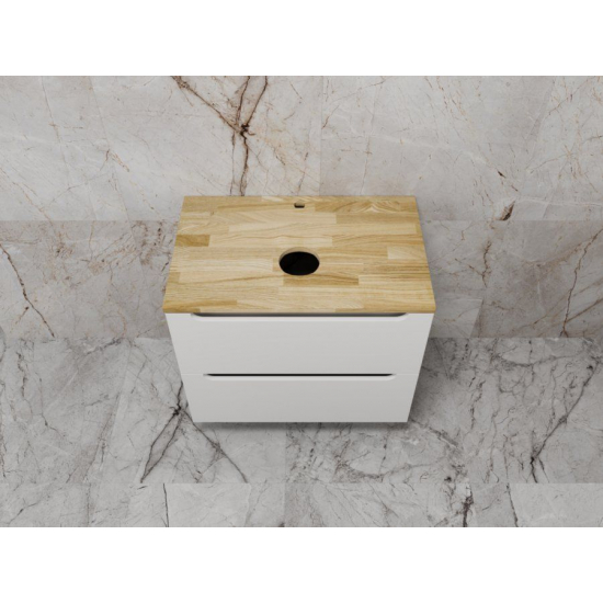 Тумба с раковиной STYLE LINE Бали 70 белый софт со столешницей, раковина MODUO 50 Square