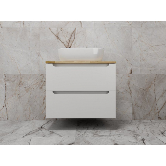 Тумба с раковиной STYLE LINE Бали 70 белый софт со столешницей, раковина MODUO 50 Square