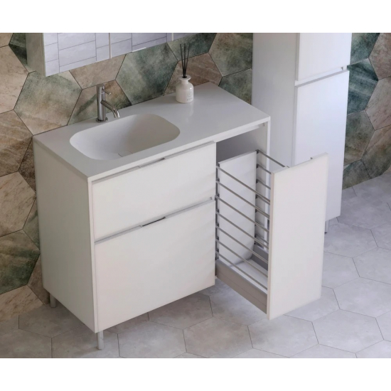 Тумба с раковиной STYLE LINE Барселона 90 Люкс Plus L, с бельевой корзиной