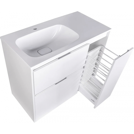 Тумба с раковиной STYLE LINE Барселона 90 Люкс Plus L, с бельевой корзиной