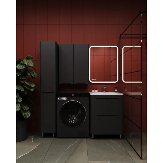 Тумба с раковиной STYLE LINE Бергамо Мини 60 Люкс Plus напольная, антискрейтч черная