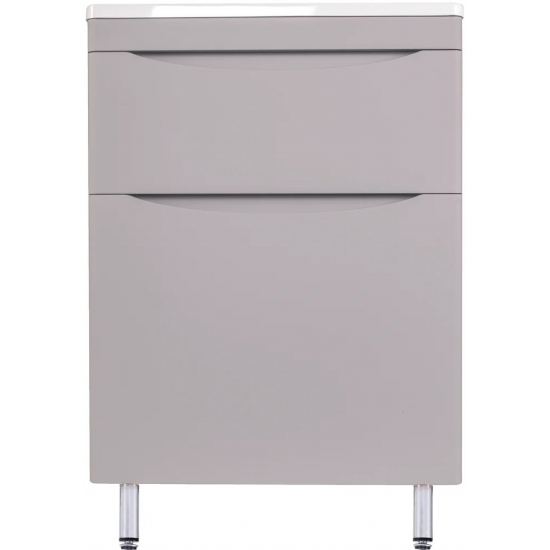 Тумба с раковиной STYLE LINE Бергамо Мини 60 Люкс Plus напольная, антискрейтч серая