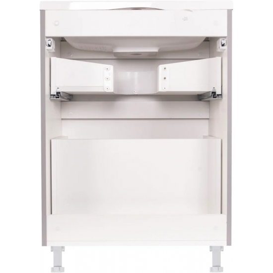 Тумба с раковиной STYLE LINE Бергамо Мини 60 Люкс Plus напольная, антискрейтч серая