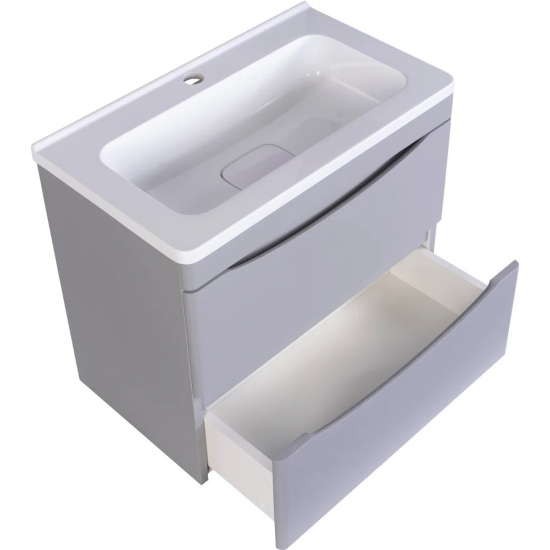 Тумба с раковиной STYLE LINE Бергамо Мини 60 Люкс Plus подвесная, антискрейтч серая