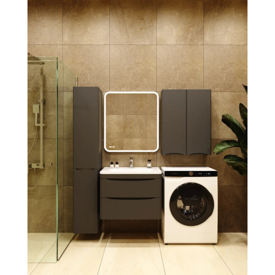 Тумба с раковиной STYLE LINE Бергамо Мини 70 Люкс Plus подвесная, антискрейтч черная