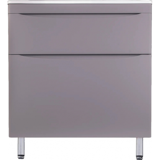 Тумба с раковиной STYLE LINE Бергамо Мини 80 Люкс Plus напольная, антискрейтч серая