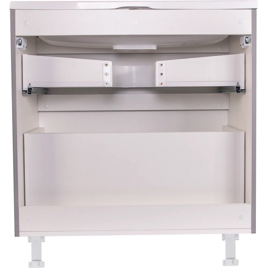 Тумба с раковиной STYLE LINE Бергамо Мини 80 Люкс Plus напольная, антискрейтч серая