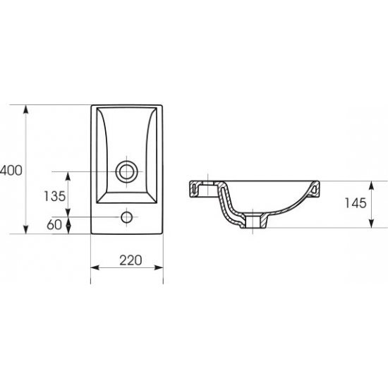 Тумба с раковиной STYLE LINE Compact 40 Люкс, белая