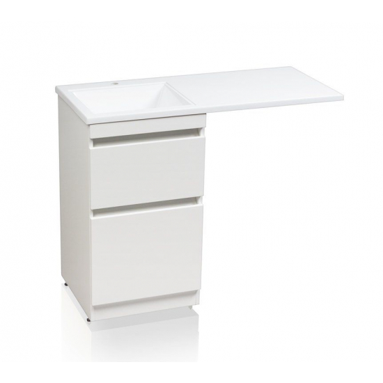Тумба с раковиной STYLE LINE Даллас 100 Люкс Plus L напольная, белая, 2 ящика