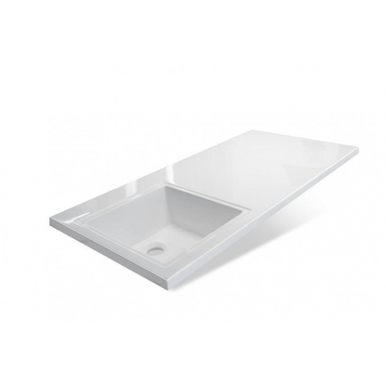 Тумба с раковиной STYLE LINE Даллас 100 Люкс Plus L напольная, белая, 2 ящика