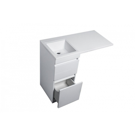 Тумба с раковиной STYLE LINE Даллас 100 Люкс Plus L напольная, белая, 2 ящика