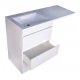 Тумба с раковиной STYLE LINE Даллас 100 Люкс Plus L напольная, белая, 3 ящика