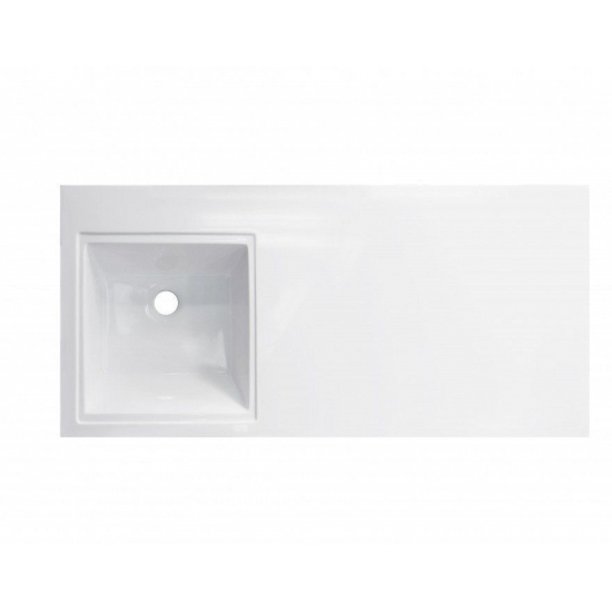 Тумба с раковиной STYLE LINE Даллас 100 Люкс Plus L подвесная, белая, 2 ящика