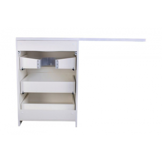 Тумба с раковиной STYLE LINE Даллас 100 Люкс Plus R напольная, белая, 3 ящика