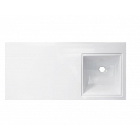 Тумба с раковиной STYLE LINE Даллас 100 Люкс Plus R подвесная, белая, 2 ящика