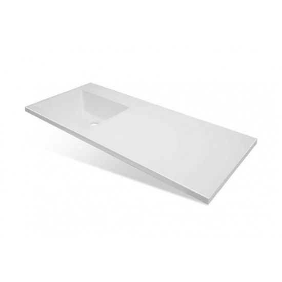 Тумба с раковиной STYLE LINE Даллас 110 Люкс Plus L напольная, белая, 2 ящика