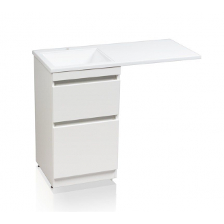 Тумба с раковиной STYLE LINE Даллас 115 Люкс Plus L напольная, белая, 2 ящика