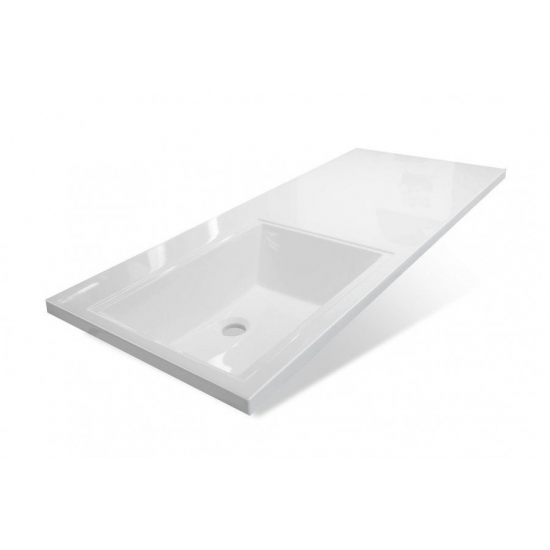 Тумба с раковиной STYLE LINE Даллас 115 Люкс Plus L напольная, белая, 2 ящика