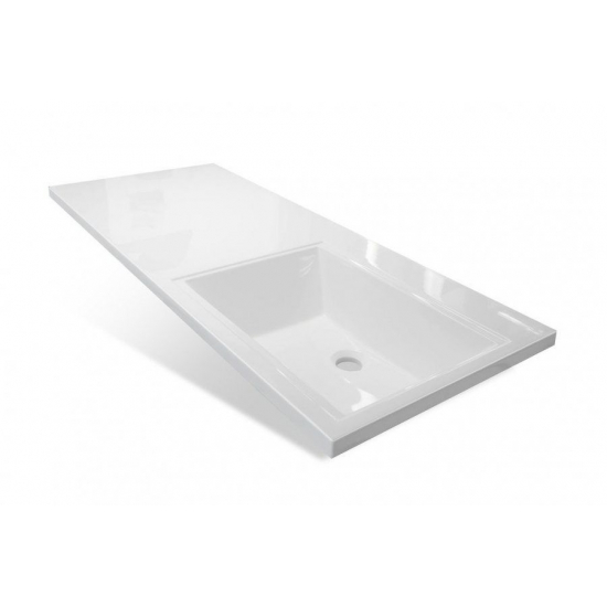 Тумба с раковиной STYLE LINE Даллас 115 Люкс Plus R напольная, белая, 2 ящика