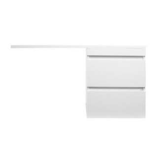 Тумба с раковиной STYLE LINE Даллас 115 Люкс Plus R подвесная, белая, 2 ящика