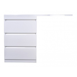 Тумба с раковиной STYLE LINE Даллас 120 Люкс Plus L напольная, белая, 3 ящика