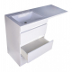Тумба с раковиной STYLE LINE Даллас 120 Люкс Plus L напольная, белая, 3 ящика