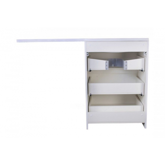 Тумба с раковиной STYLE LINE Даллас 120 Люкс Plus L напольная, белая, 3 ящика