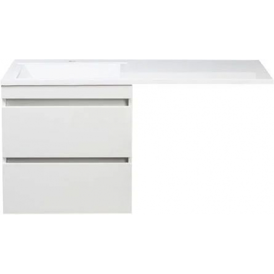 Тумба с раковиной STYLE LINE Даллас 120 Люкс Plus L подвесная, белая, 2 ящика