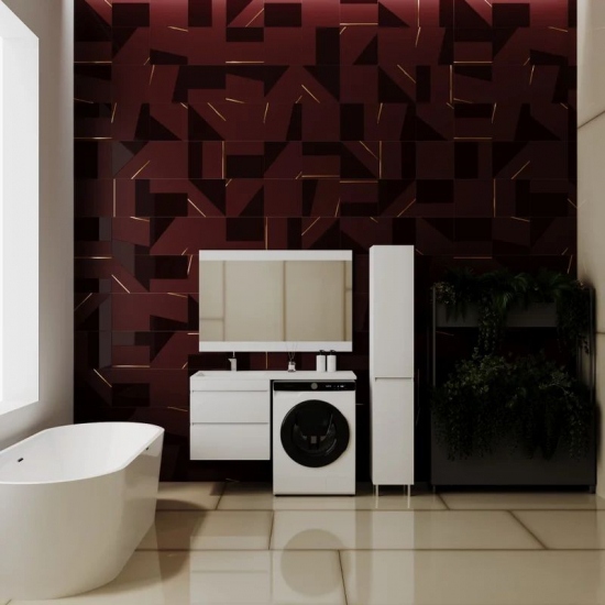 Тумба с раковиной STYLE LINE Даллас 120 Люкс Plus L подвесная, белая, 2 ящика