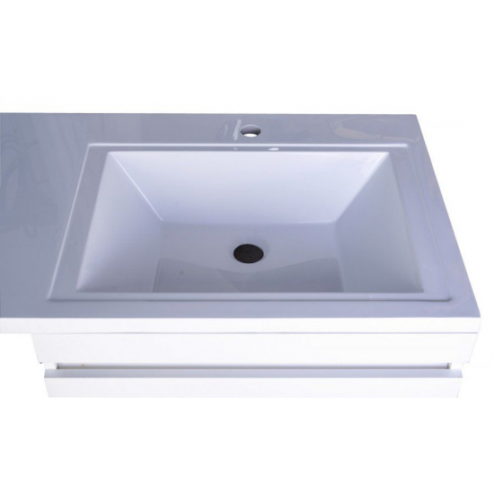 Тумба с раковиной STYLE LINE Даллас 120 Люкс Plus R напольная, белая, 3 ящика