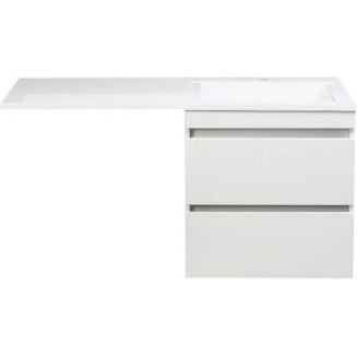 Тумба с раковиной STYLE LINE Даллас 120 Люкс Plus R подвесная, белая, 2 ящика