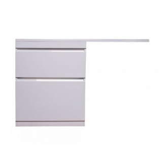 Тумба с раковиной STYLE LINE Даллас 130 Люкс Plus L напольная, белая, 2 ящика