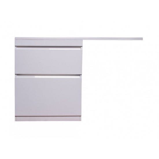 Тумба с раковиной STYLE LINE Даллас 130 Люкс Plus L напольная, белая, 2 ящика