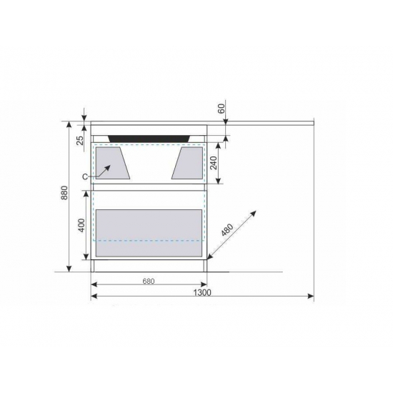 Тумба с раковиной STYLE LINE Даллас 130 Люкс Plus L напольная, белая, 2 ящика