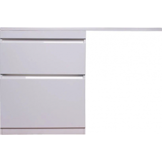 Тумба с раковиной STYLE LINE Даллас 130 Люкс Plus L напольная, эмаль, раковина Даллас 130 левая