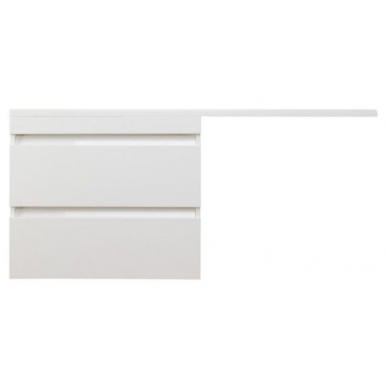 Тумба с раковиной STYLE LINE Даллас 130 Люкс Plus L подвесная, белая, 2 ящика