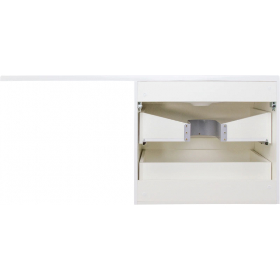 Тумба с раковиной STYLE LINE Даллас 130 Люкс Plus L подвесная, эмаль, раковина Даллас 130 левая