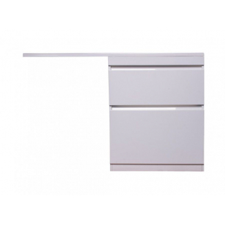 Тумба с раковиной STYLE LINE Даллас 130 Люкс Plus R напольная, белая, 2 ящика