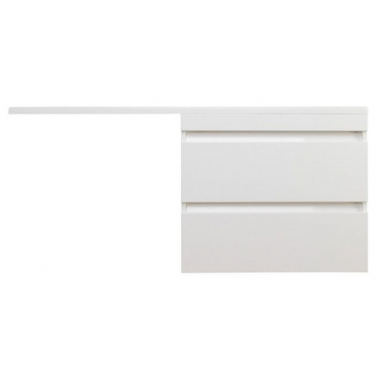 Тумба с раковиной STYLE LINE Даллас 130 Люкс Plus R подвесная, белая, 2 ящика