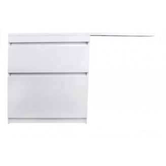 Тумба с раковиной STYLE LINE Даллас 140 Люкс Plus L напольная, белая, 2 ящика