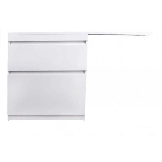 Тумба с раковиной STYLE LINE Даллас 140 Люкс Plus L напольная, белая, 2 ящика