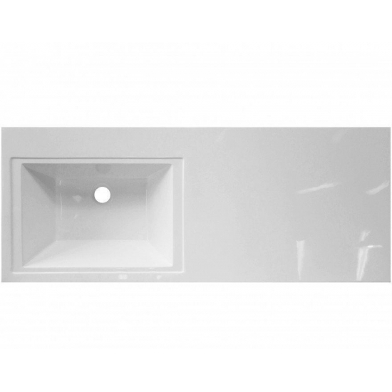 Тумба с раковиной STYLE LINE Даллас 140 Люкс Plus L напольная, белая, 3 ящика