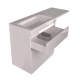 Тумба с раковиной STYLE LINE Даллас 140 Люкс Plus L напольная, белая, 3 ящика